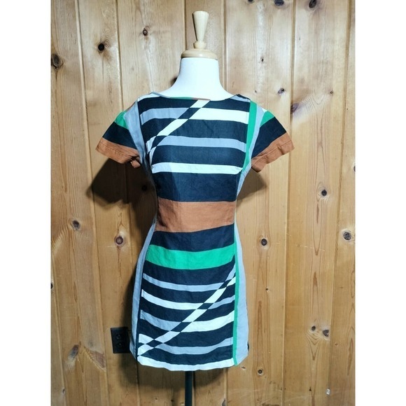 Derek Lam Size 4 mini dress Color Block Art Deco - Picture 2 of 9